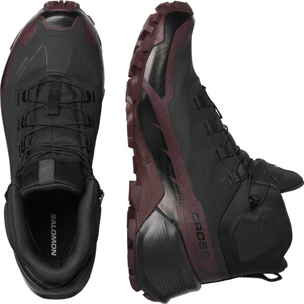 Salomon Cross Hike 2 Mid GTX Shoe Women's in Black and Chocolate Plum and Black
